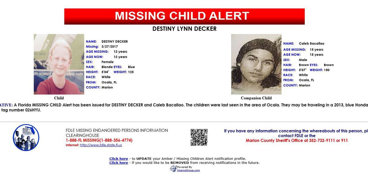 Florida Missing Child Alert Issued For 12 Year Old Girl And 15